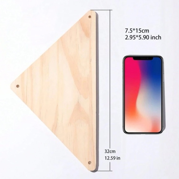 Handmade Wooden Woven Floating Wall Shelf With Tassel -Large- - Picture 3 of 6